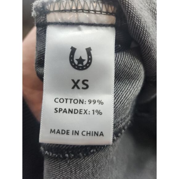 Austin Landing Jean Crop Vest Women's XS Gray Suede Fringe Studded Embroidered - Picture 4 of 8